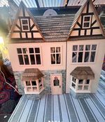 1:12 Tudor Style Wooden Dolls House, 4 Rooms, 2 Storey, Opening Doors, Lighting