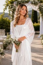 Central Chic Iridescent Silky Pashmina Wrap Shawl Scarf For Weddings & Parties