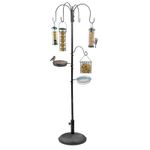 Metal Complete Bird Feeding Station 4 Feeders Stand Garden Wild Birds Feeders