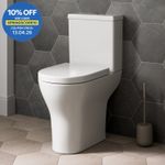Comfort Height Rimless Close Coupled Toilet WC Soft Close Seat White Ceramic