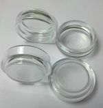 12X SMALL CASTOR CUPS CLEAR PLASTIC - Caps Leg Feet Floor Chair Table Laminate