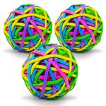 3-6pk Rubber Band Balls | Assorted Colours Elastic Bands Ball 120g Office School