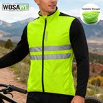 WOSAWE Windproof Cycling Vest Reflective Men MTB Bike Racing Gilet Hi Viz Tops