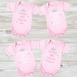 Personalised Baby Girl Princess Mummy Daddy Grandad Nan Bodysuit Mothers Day
