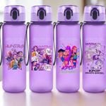 2025 KPop Demon Hunters Girls Sports Water Bottle 1L Cartoon Plastic Bottle Gift