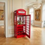 Drinks Cabinet  Drinks Bar  Iconic BT  Telephone Box Style   in Pillar Post Red