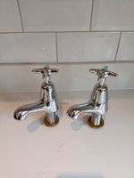 Vintage Antique Chrome Bath Taps - BBC Barking Brassware Company Made In England