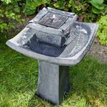 Large Solar Powered Water Fountain Outdoor Garden Feature  Pagoda Bird Bath