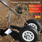 3-in-1 Garden Wheel Hoe Cultivator Weeder Tiller Furrow Plow Double Wheels