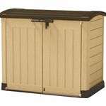 Keter Store-It-Out ARC 1200L Lockable Wood Effect Storage Deck Box Beige/Brown