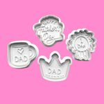 Father’s Day Cookie Cutter Set (4 pcs) | Dad-Themed Baking Tools | PLA