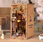 Book Nook Kit DIY LED Light Miniature Wooden Puzzle Japan Style Cat's Alley 3D .