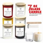 6/12 Pack 7oz Thick Glass Candle Making Jars with Bamboo Lids