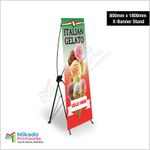 ITALIAN GELATO ICE CREAM BANNER DISPLAY SIGN SYSTEM Free Standing 800mm x 1800mm