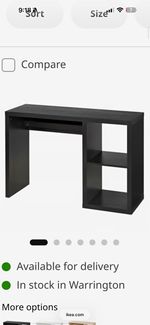 IKEA Black Computer Desk w/ Shelves & Drawer Freestanding 110x100x77cm