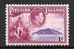 Pitcairn Islands 1940-51 1d Mauve & magenta SG 2 Mnh.