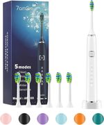 7AM2M Sonic Electric Toothbrush with 6 Brush Heads for Adults and Kids, One