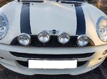 4 BMW MINI SPOT LIGHT BRACKETS - ITALIAN JOB STYLE - 2 WIDE & 2 CENTER BRACKETS