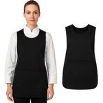 LADIES WOMEN TABARD APRON OVERALL KITCHEN CATERING CLEANING BAR PLUS SIZE POCKET