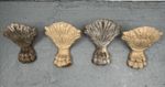 Set Four Antique Victorian Lion Paw Cast Iron Bath Feet