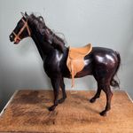 Vintage 1970s Pedigree Sindy Dark Brown Chestnut Horse with Saddle & Bridle 