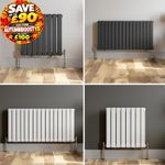 Horizontal Flat Panel Column Designer Radiator Central Heating Anthracite White
