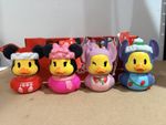 12 x Disney Official Duckalooz Holiday Duck Figure Collectable Rubber Toys