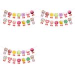 6X  Party Decorations Set,  Banner&Candy Themed Party4430