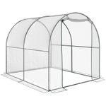 Walk-In Polytunnel Greenhouse 2m x 2.5m, Steel Frame, PVC Cover, Roll-Up Door
