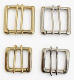 Brass Double Prong Roller Buckle  1.5" - 38mm  2 "- 50mm Brass or Nickel