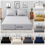Extra Deep 40CM Fitted Sheet Bed Sheets Single Double King Super King Size  