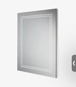 Modern Rectangular LED Backlit Bathroom Mirror Silver Satin Metal Frame 700x500