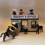 Vintage Spares Playmobil Shefiff’s Office 6 Figures 2 Horses 5 Gums