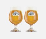 2x Angelo Poretti Birra Italiana One Pint 20oz Beer Glass Signature NEW CE M25