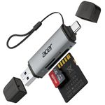 HighSpeed SD/Micro SD Card Reader, Dual Port Type C & USB 3.0 for all devices