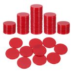 120Pcs 1 Inch Poker Chips, Bingo Chips Learning Counters, Red, Flat