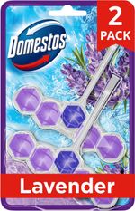 Domestos Power 5 Lavender Toilet Rim Blocks toilet freshener with a long-lasting