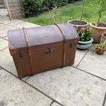Steamer Dome Lid Trunk Featherlight Maker Label Internal Lining Good Order.