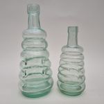 Antique  Glass Relish Bottle's  Ribbed Body c1900 Victorian Food Jar 