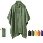 Rain Poncho Waterproof Adult Raincoat Reusable Bicycle Cover Hooded Cape Hiking