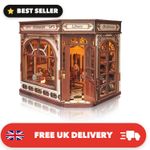 Elegant DIY Book Nook Kit - 3D Wooden Model with LED Lights & Openable Door