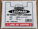 Leopard Hi-Tensile Vest Carrier Plastic Bags 11x17x21in 100 07260-HI13