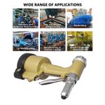 Pneumatic Riveter Short Cylinder Air Rivet Gun Hydraulic Riveting Tool Set Kit