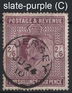 GB 1902 2/6d slate-purple (chalky) sg262 Spec M49(3) fu Jersey 1910 cds