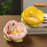 Ceramic Storage Tray Foyer Ornaments Keys Storage Box Flowers Shape Trinket Dish