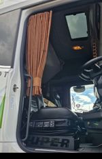 Brown/White Truck Dutch Style Curtains SCANIA DAF VOLVO MERC RENO MAN( exc XXL)