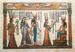 Egyptian Papyrus Art - Nefertari Offering To Isis - 60cm x 40cm - Painting