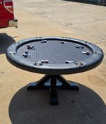 60" Round Standard Poker Table – Suited Speed Cloth, Jumbo Stainless Steel Cup H