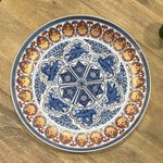 Gold Imari Hand Painted Decorative Japanese Plate Blue Red Gold Japanese