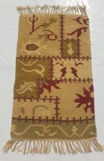 Vintage Traditional Handcrafted Floral Kilim Rug for Home Décor 90x55 cm